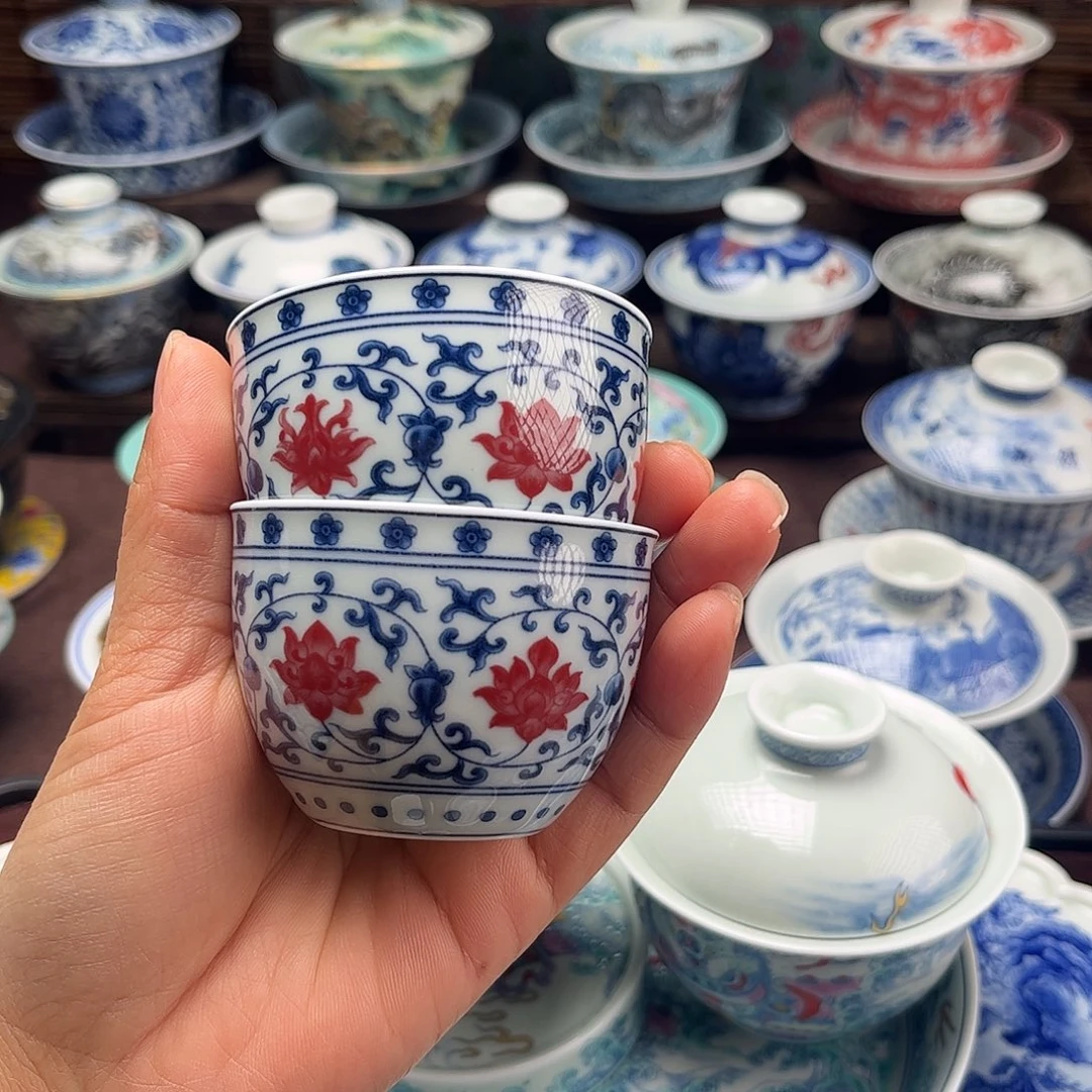 景德镇陶瓷两只缸杯