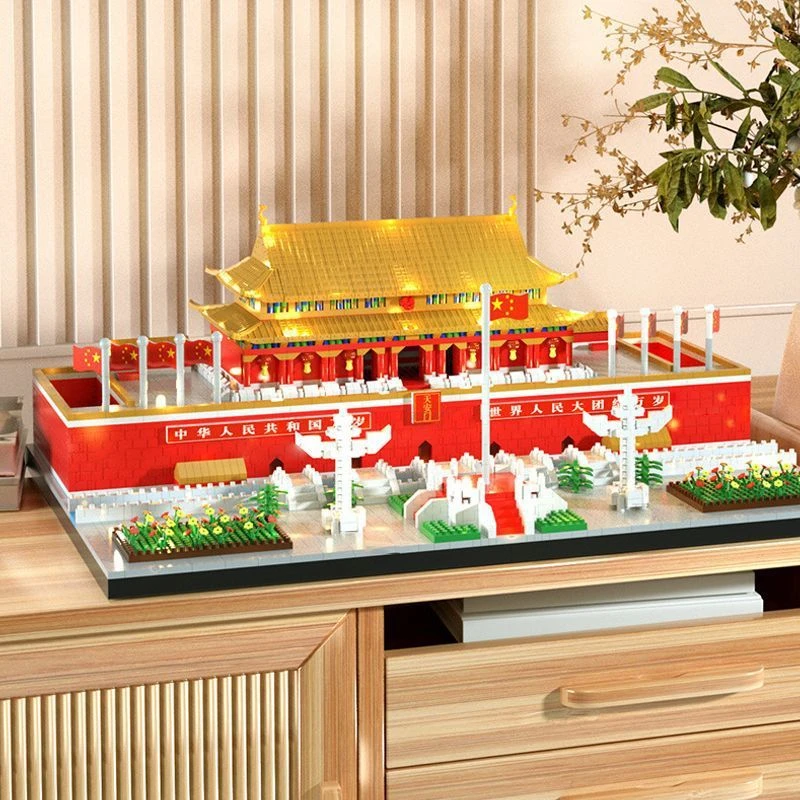 3d立体天安门拼装建筑模型摆件积木儿童手工玩具
