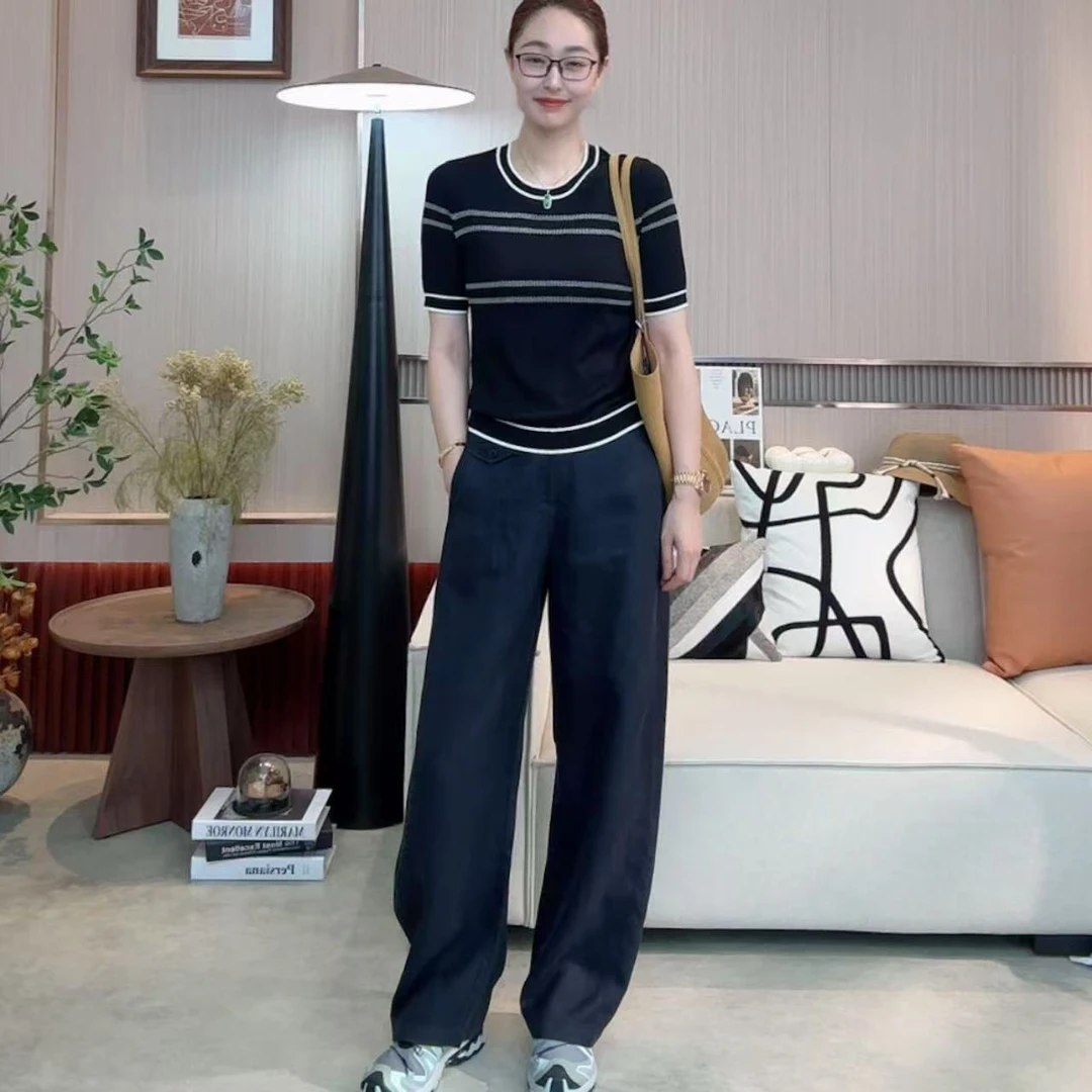 FIGO LOVE 【莱赛尔亚麻】夏季显瘦百搭高腰气质休闲裤25207