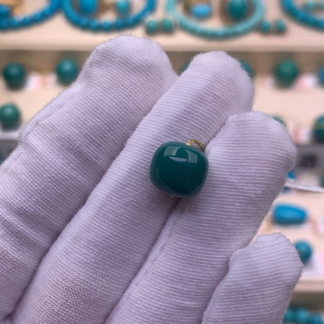 未镶嵌绿松石珠宝奇石10×9