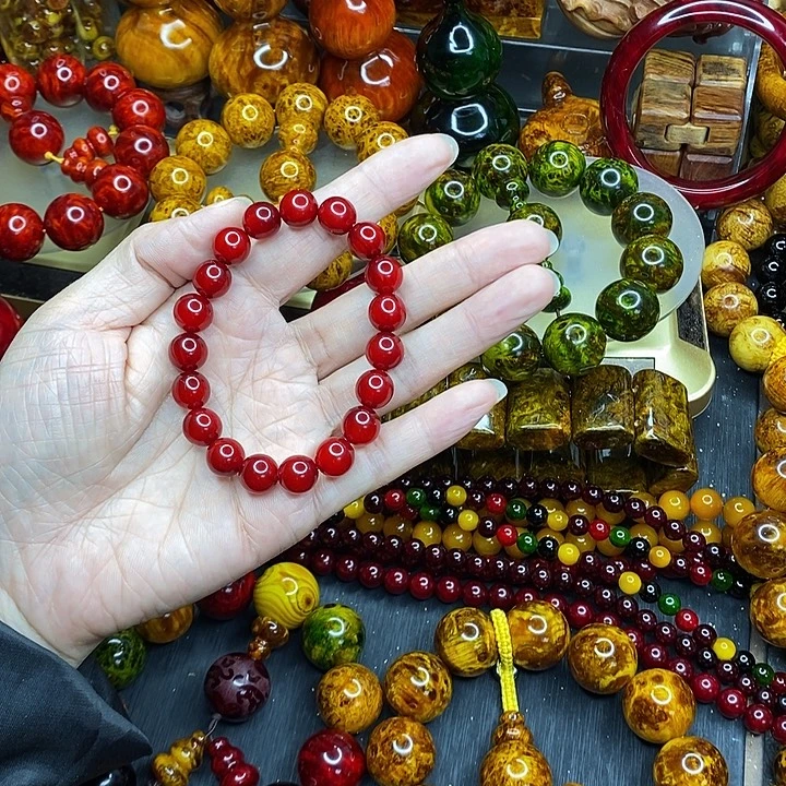 松木琥珀木文玩手串