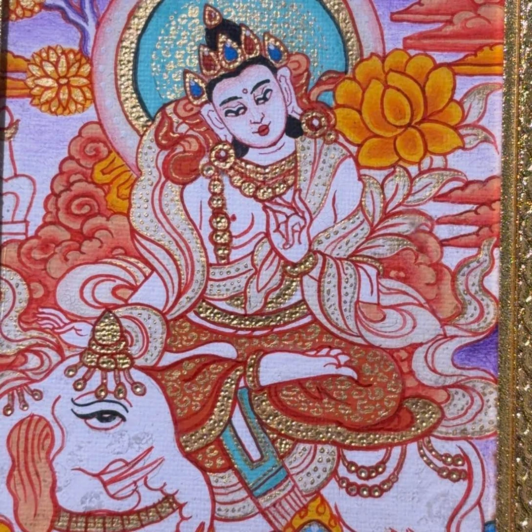 吊坠纯手绘普贤菩萨