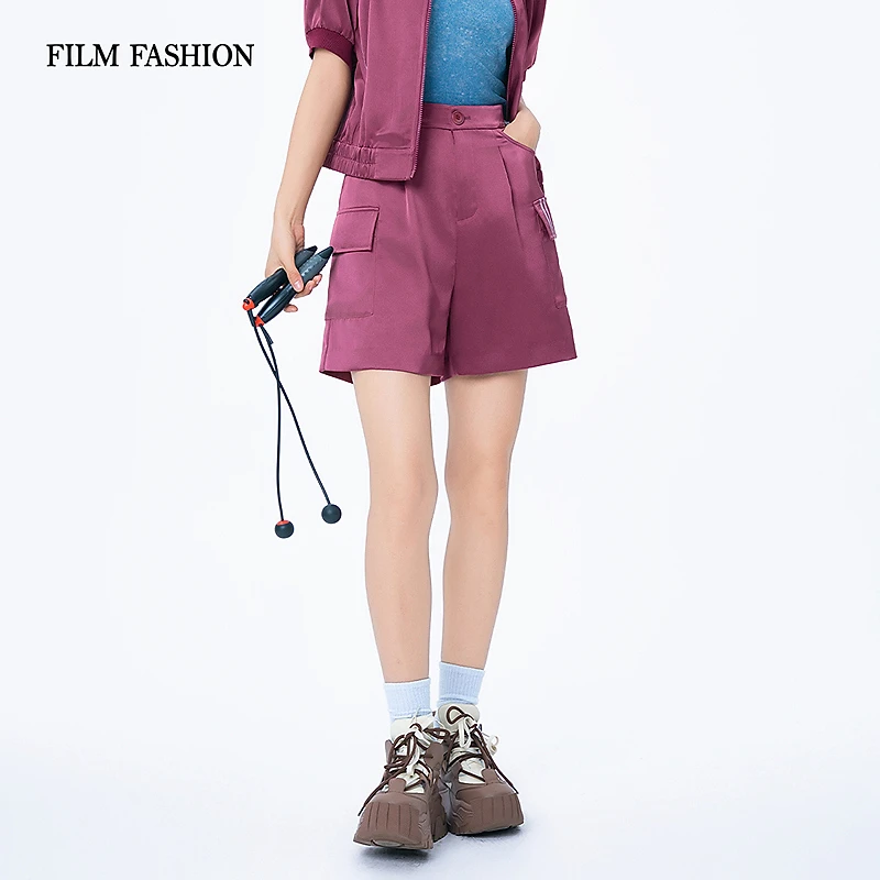 【小杨总专属】一电影一时装夏季新款运动高腰阔腿短裤FFAK121215