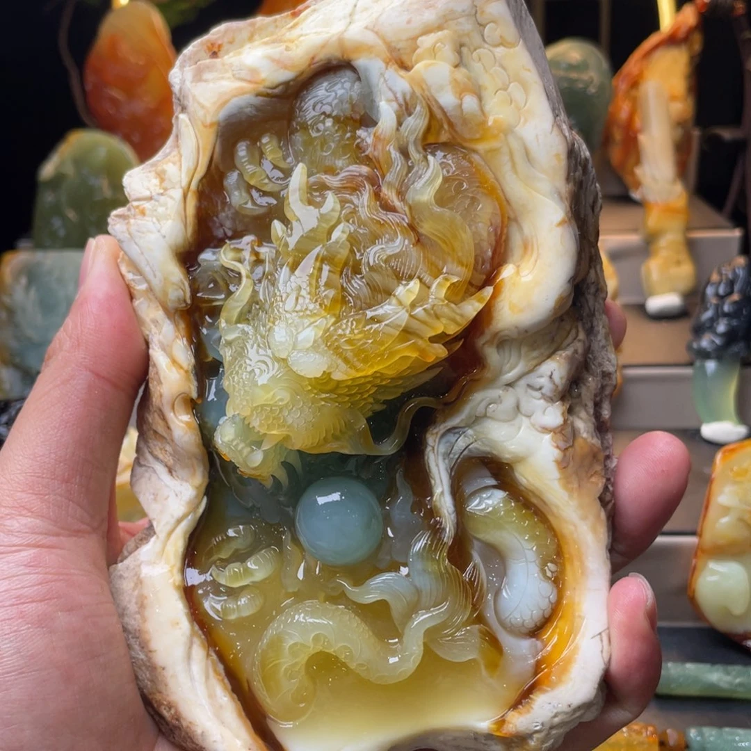 岫玉摆件未镶嵌T****8龙