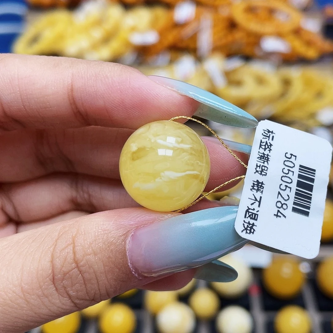 未镶嵌琥珀珠宝奇石16.5mm圆珠