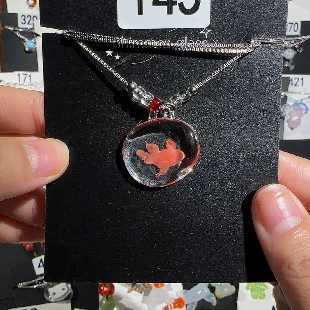 玻璃颈饰特价！金鱼牌项链145