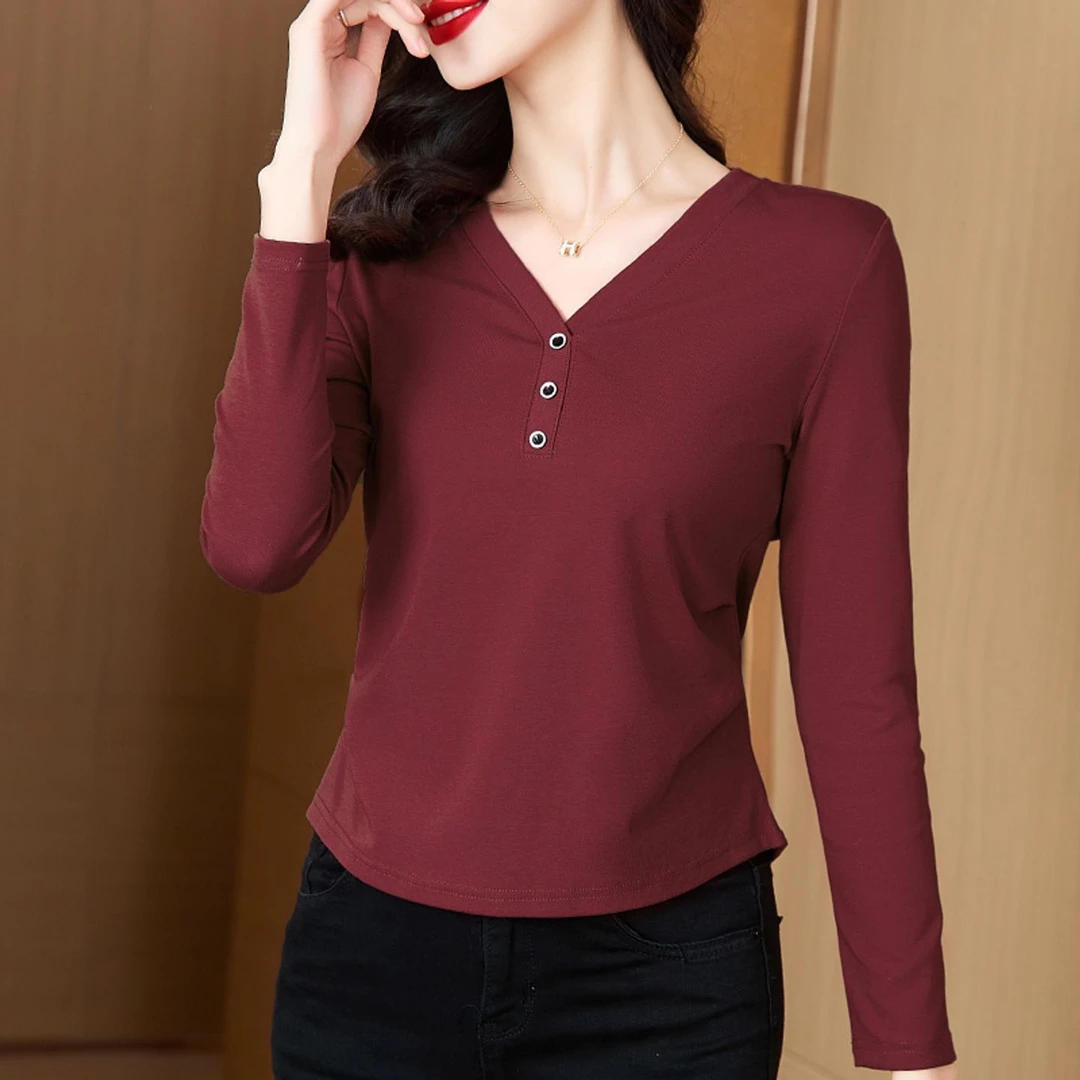 【精梳棉】大弹力长袖打底衫女2025秋季新款洋气时尚减龄可单穿上衣