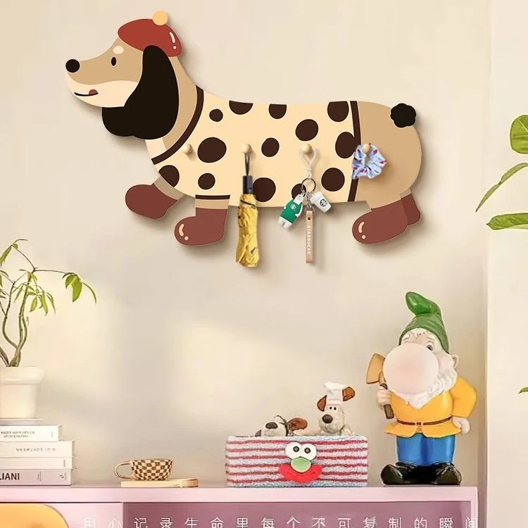 腊肠狗多巴胺入户门门后挂衣架卧室墙上装饰免打孔衣帽挂衣钩收纳