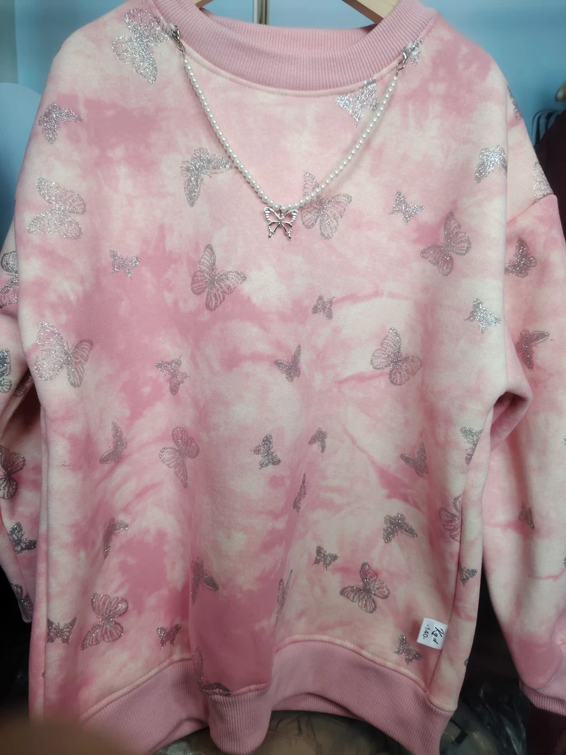 女宝冬季加绒加厚款卫衣套头加绒休闲印花加厚长袖百搭毛衣宽松