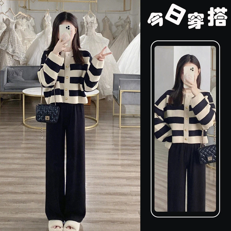 秋冬装穿搭时尚炸街高级感微胖显瘦遮肉小个子小个子显高时尚套装