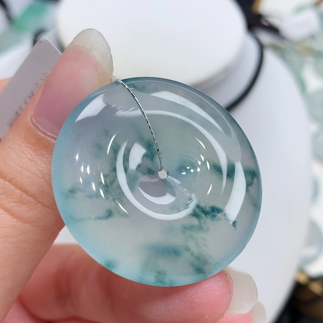 翡翠未镶嵌胸饰翡翠91，34.5/5.8