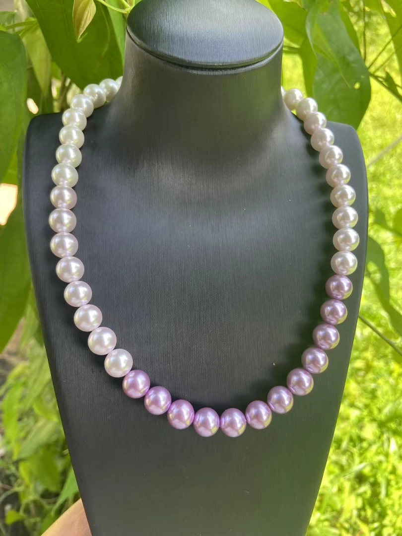 (枫子专属）YH829星空紫奥白渐变项链 约10mm 多样性发货