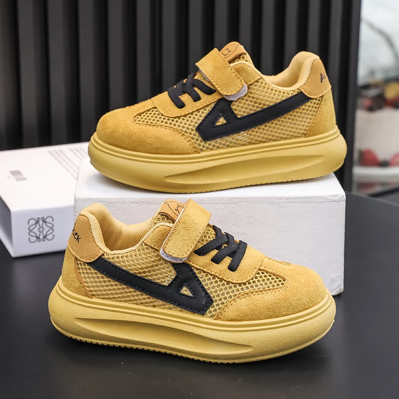 夏季款儿童运动鞋防滑休闲百搭平底潮鞋小男孩单网透气板鞋