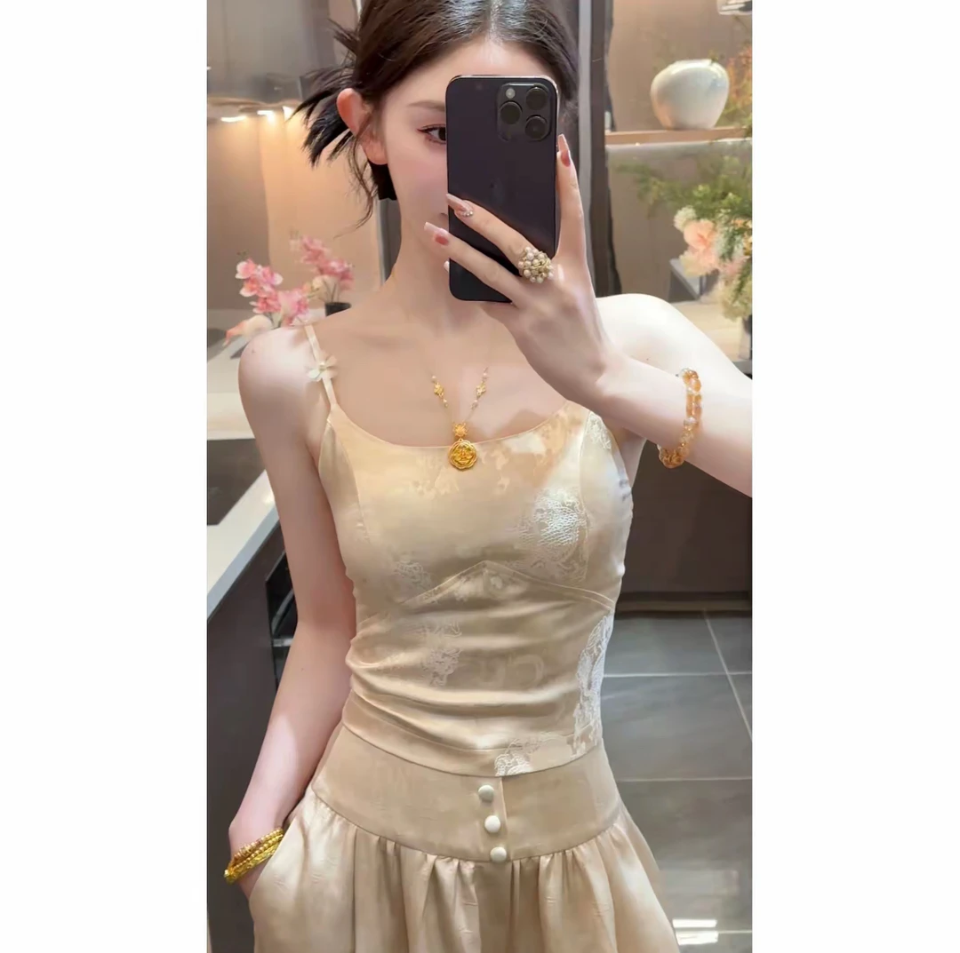 周粥女装铭顺-【花朵吊带】升级版缎面吊带JJC5DD1851 JJC5DD1949