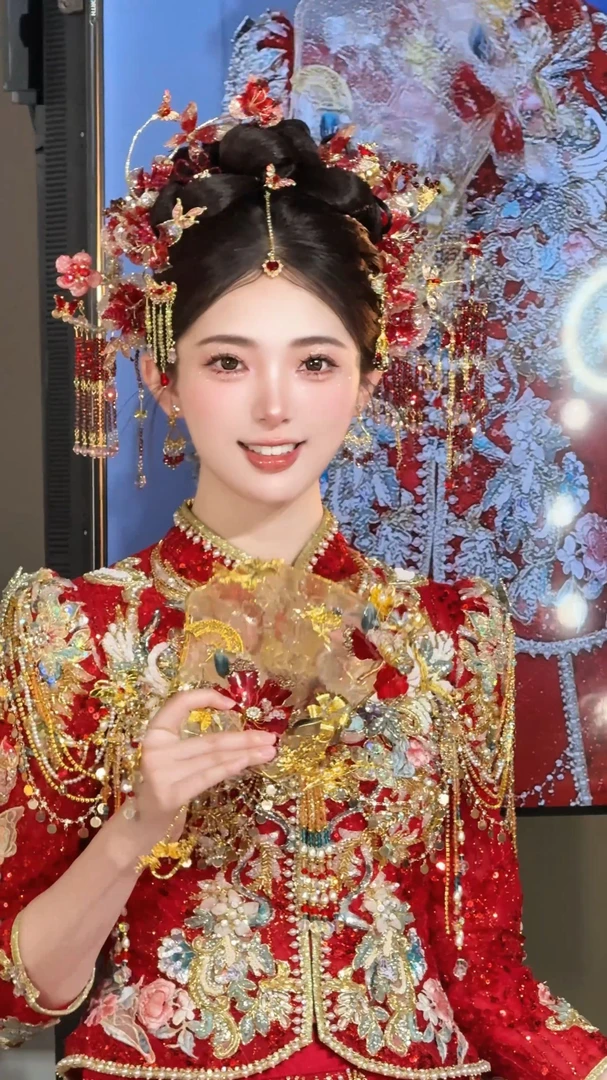 【灵动桃桃】新中式红金色系新娘头饰实用百搭古风造型头饰0191K