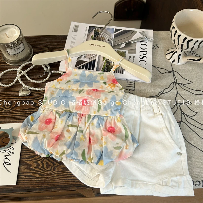 女童夏装套装2025新款洋气韩版女宝宝时髦夏季两件套C340