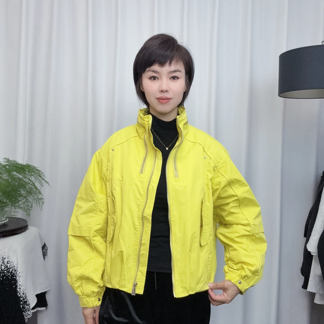 启月➕1229秋冬薄棉短款立领宽短外套潮流二棉外衣