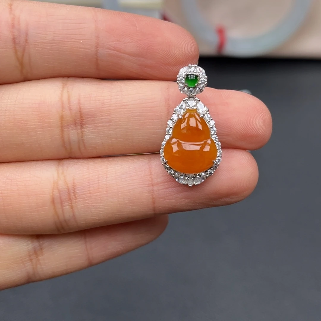 翡翠银S925镶嵌吊坠(不含链)