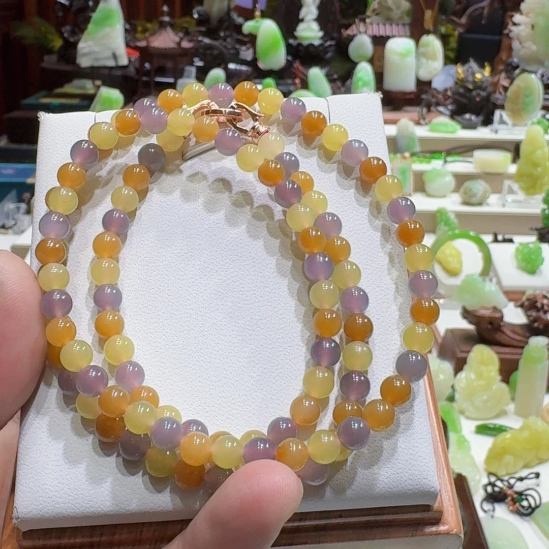 和田玉未镶嵌挂件和田玉多宝卡6米108项链