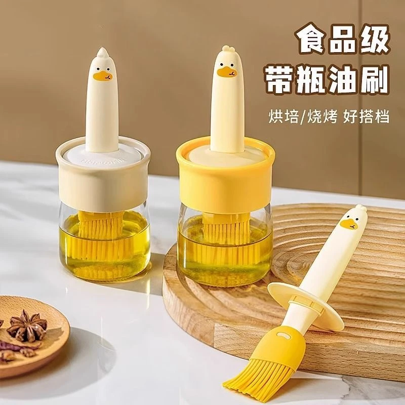 油刷子家用硅胶油刷带瓶厨房烙饼食品级烧烤烘焙油刷瓶