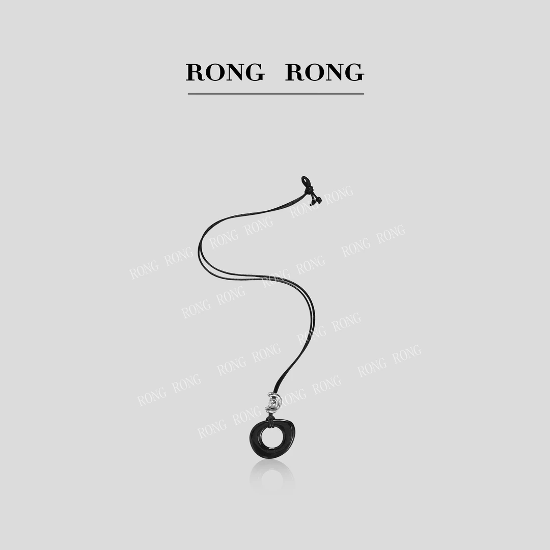 铜合金皮质项链 溶溶RONGRONG月牙圆环简约个性项链D202503211001