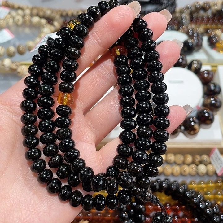 嘿***瑞琥珀未镶嵌手链8m翳