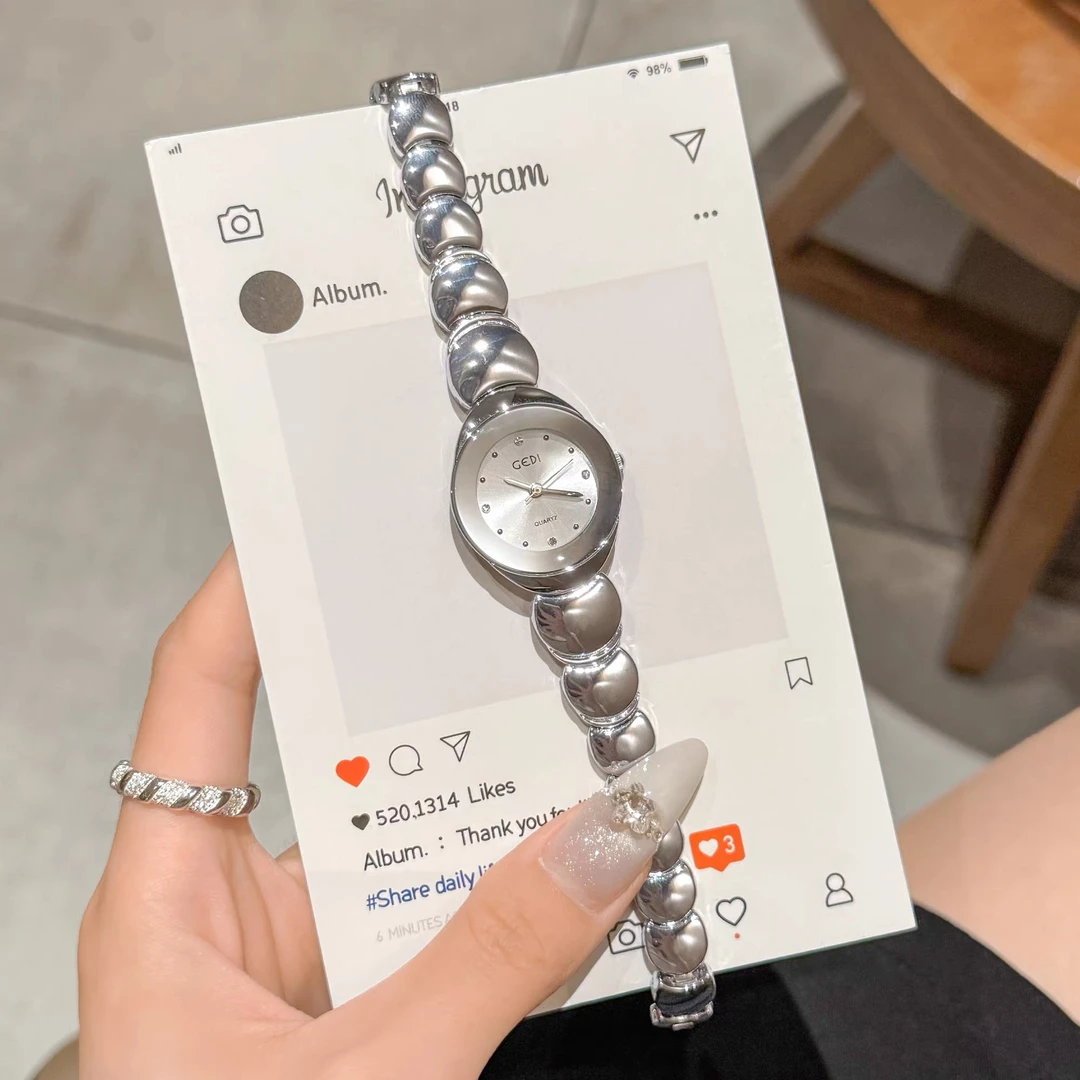 手表女轻奢小众简约女士女款职场上班族极简风2025新款防水石英表