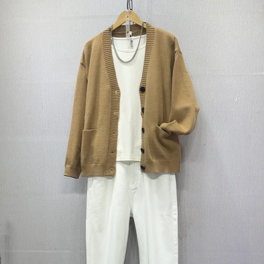 微阔标准针织衫百搭开衫款V领秋冬秋季毛衣春秋