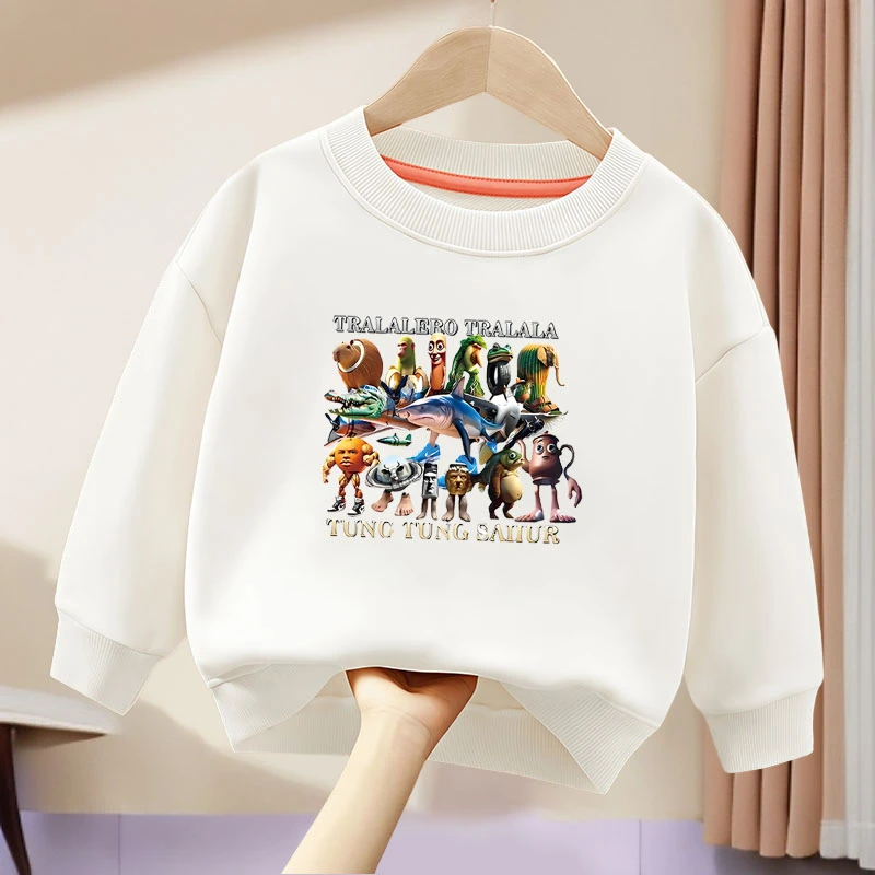 美国山海经通通哥童装潮牌周边衣服男女童长袖时尚圆领卫衣打底衫