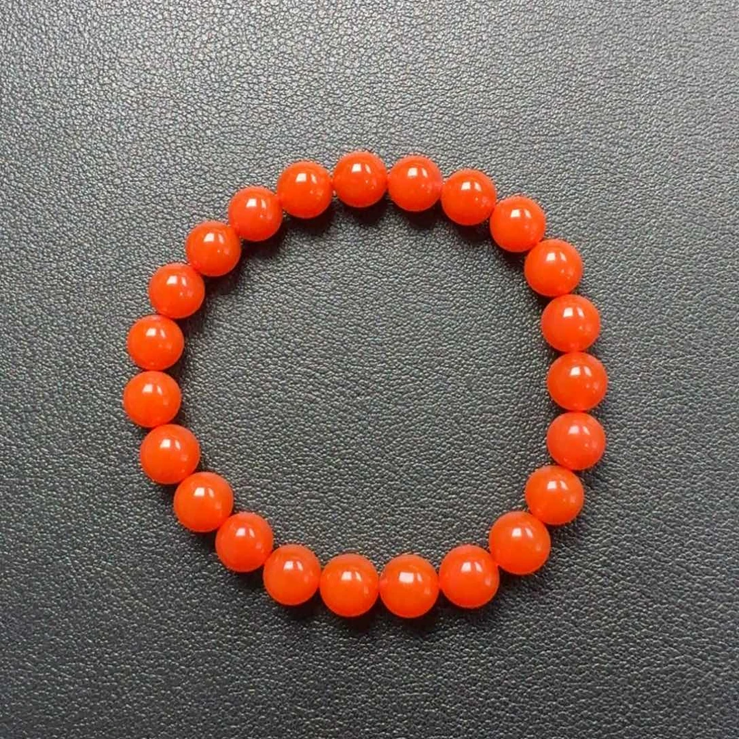 南红玛瑙未镶嵌圆珠手串8+