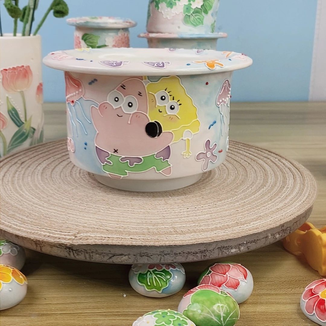 手绘手工制作陶瓷49花盆