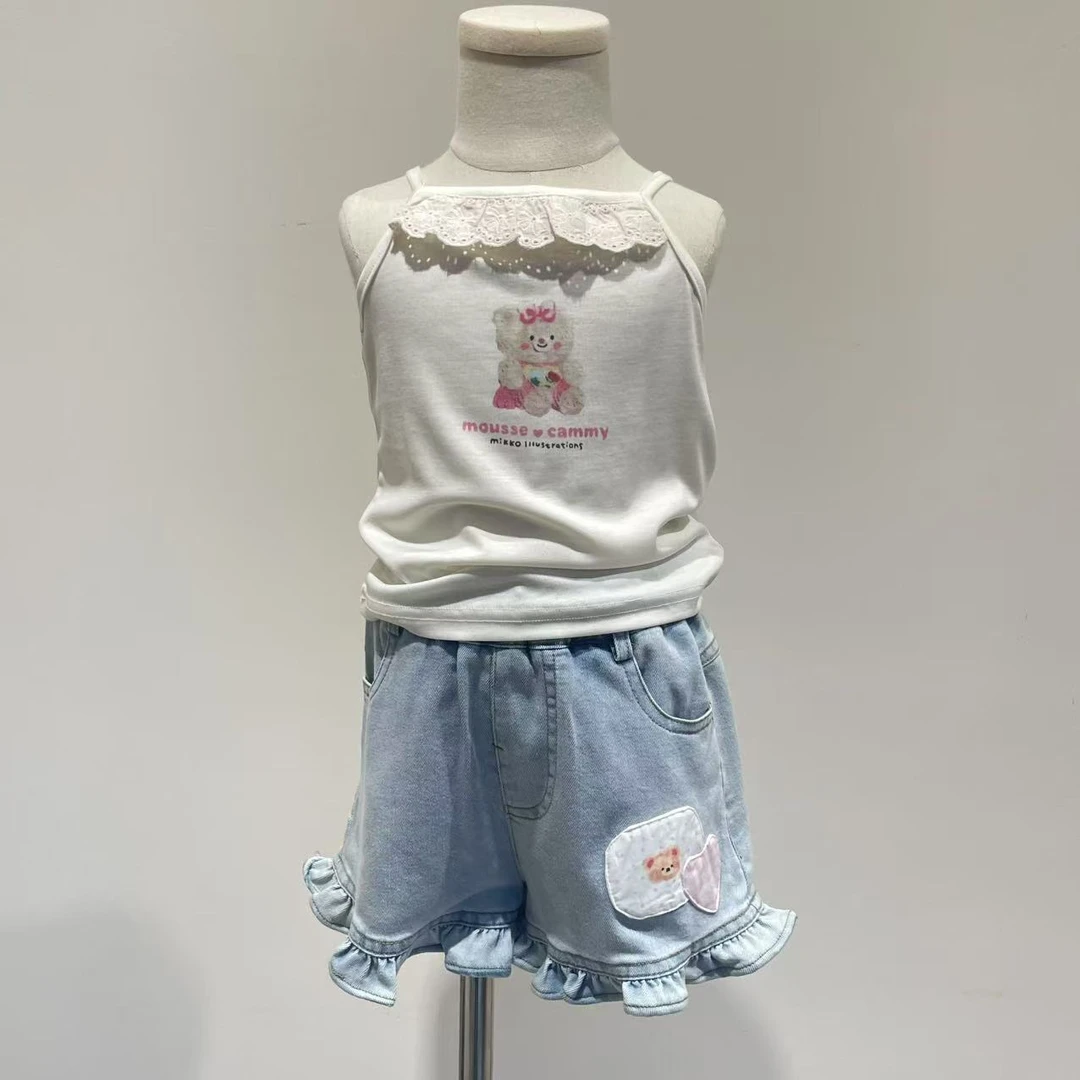 棉小九 儿童小熊印花吊带（小童）422232