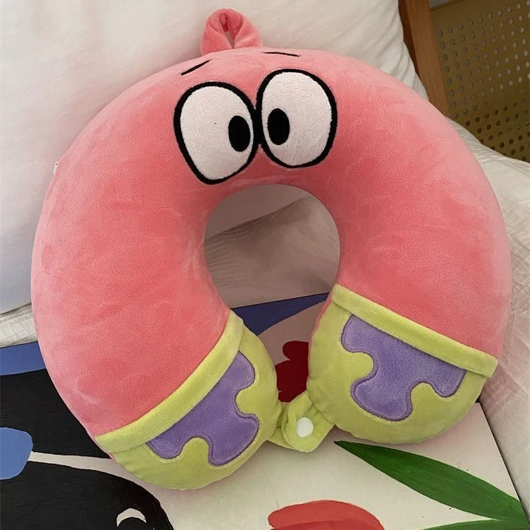 卡通记忆棉U型枕坐车护颈枕办公室可爱毛绒颈椎枕头便携旅行靠枕