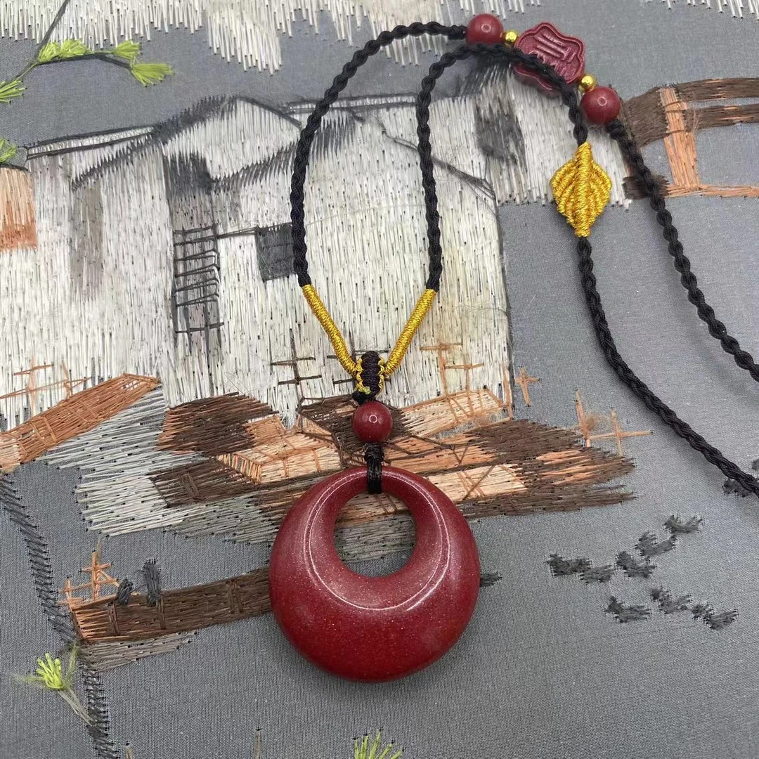 含辰砂工艺品高含量朱砂紫金砂设计款公主扣吊坠爆款送礼