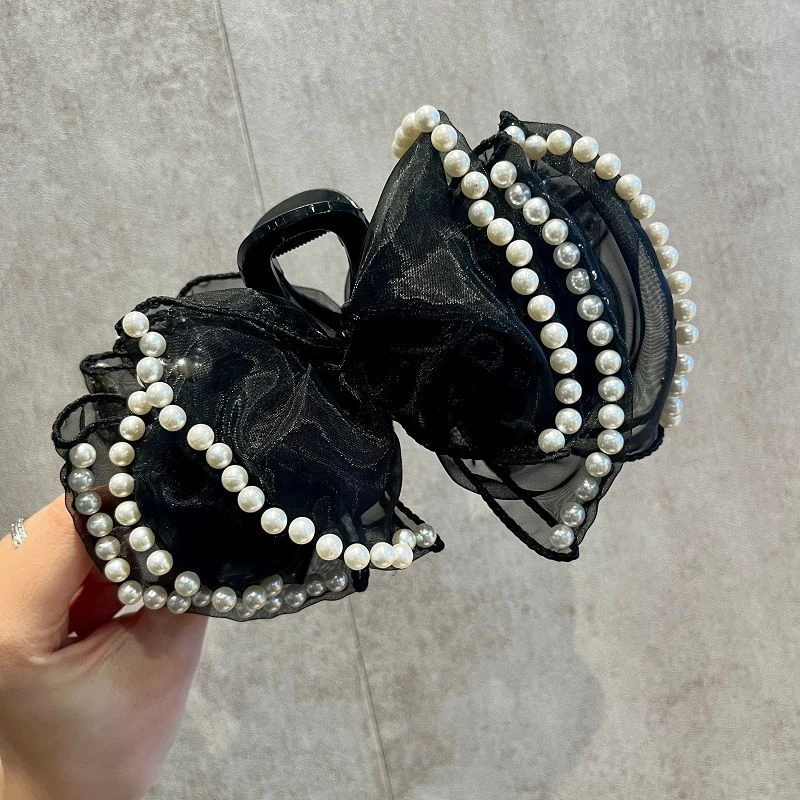 小香风复古结抓夹女后脑勺盘发夹蓬松增发量气质百搭发卡