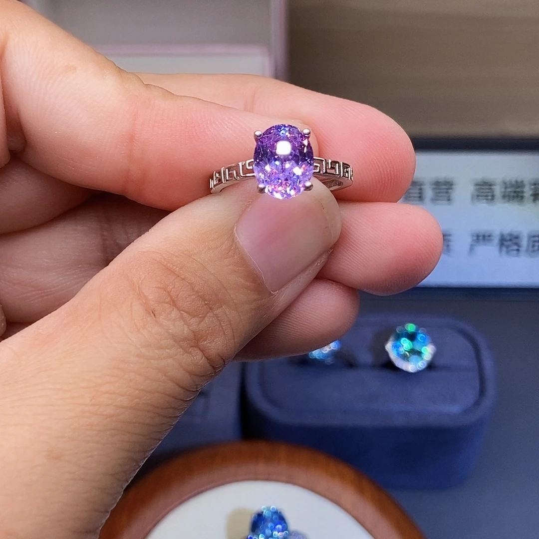 银S925镶嵌戒指碧玺