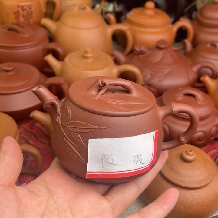 常***喜原矿紫泥竹节平盖石瓢精工半手微瑕180cc