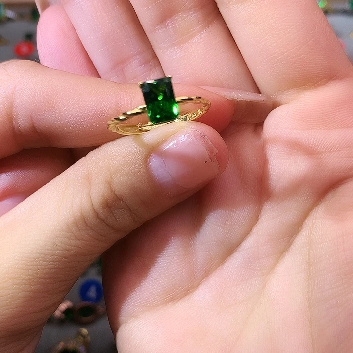 透辉石戒指银S925镶嵌