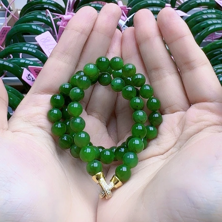 和田玉（碧玉）串珠未镶嵌