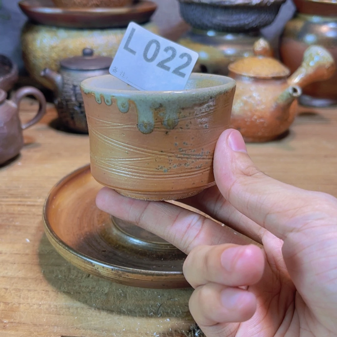 纯手工制作工艺（柴烧）裸烧纯手工制作柴烧杯022
