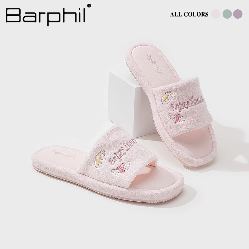 Barphil居家拖鞋女2025新款简约室内防滑静音一字拖四季拖鞋家用