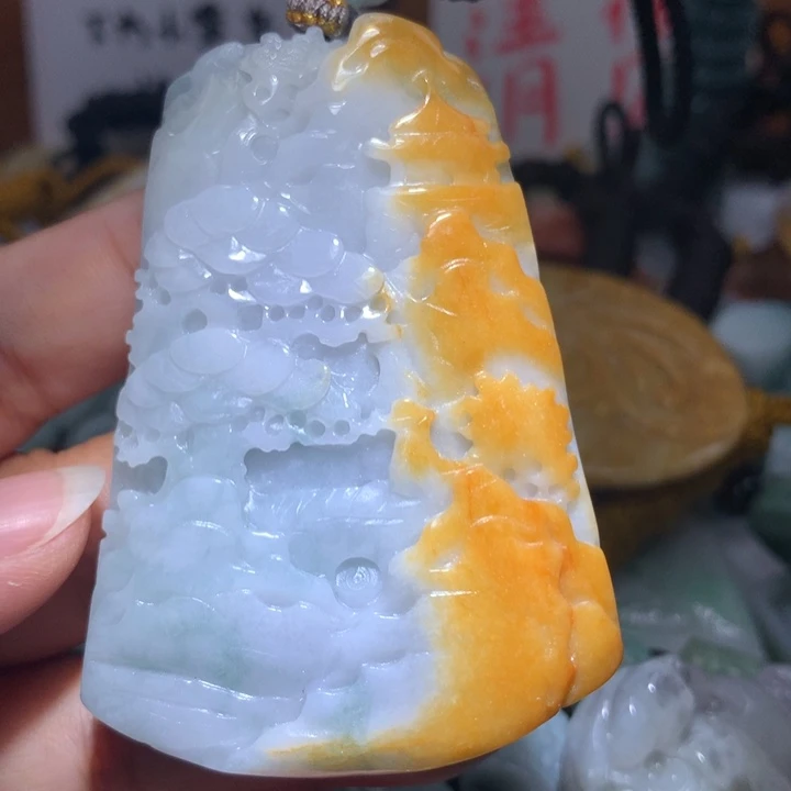 翡翠未镶嵌颈饰保真天然A货翡翠