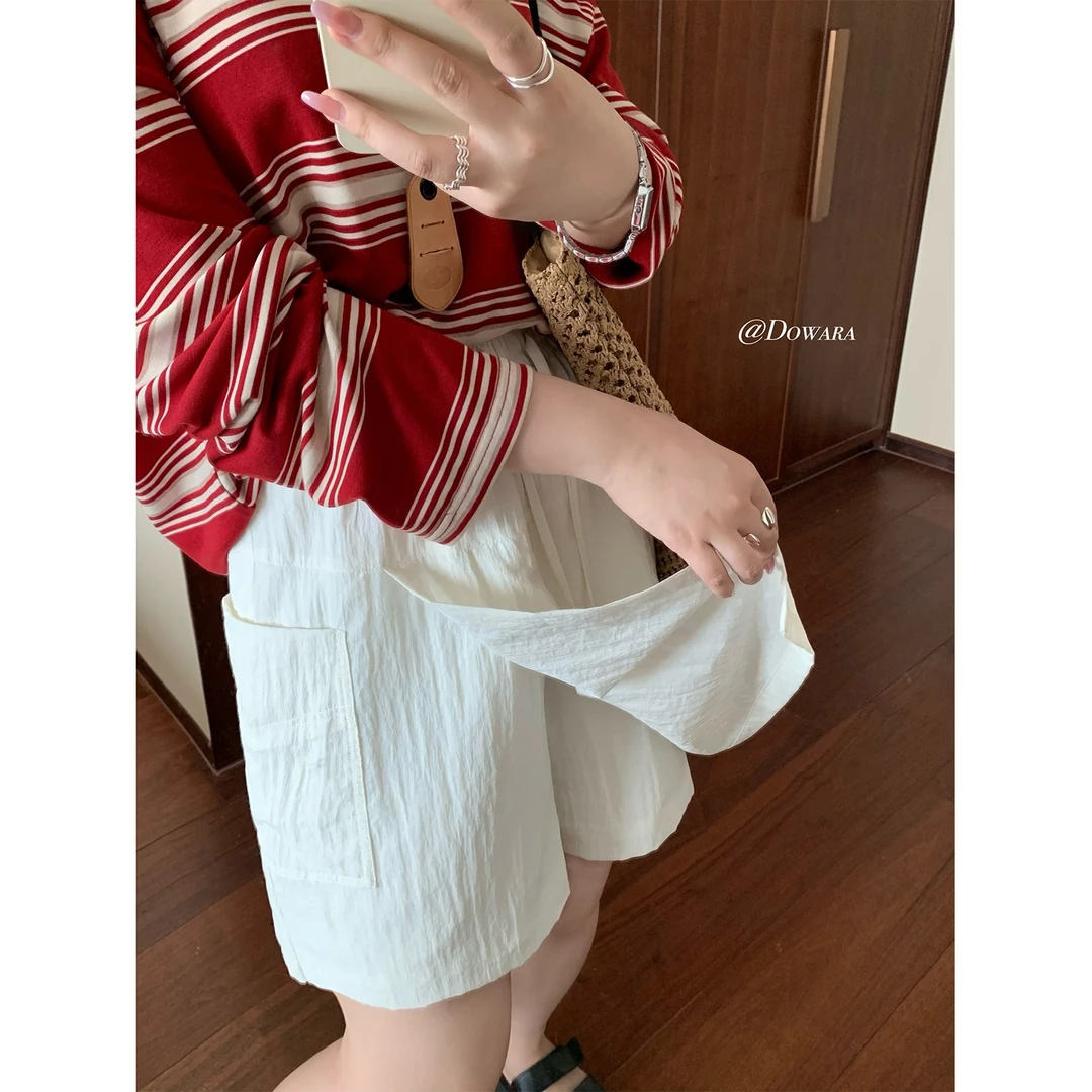 现货大婉酱微胖定制山系风宽松工装半身裙夏季百搭裙裤 8071D