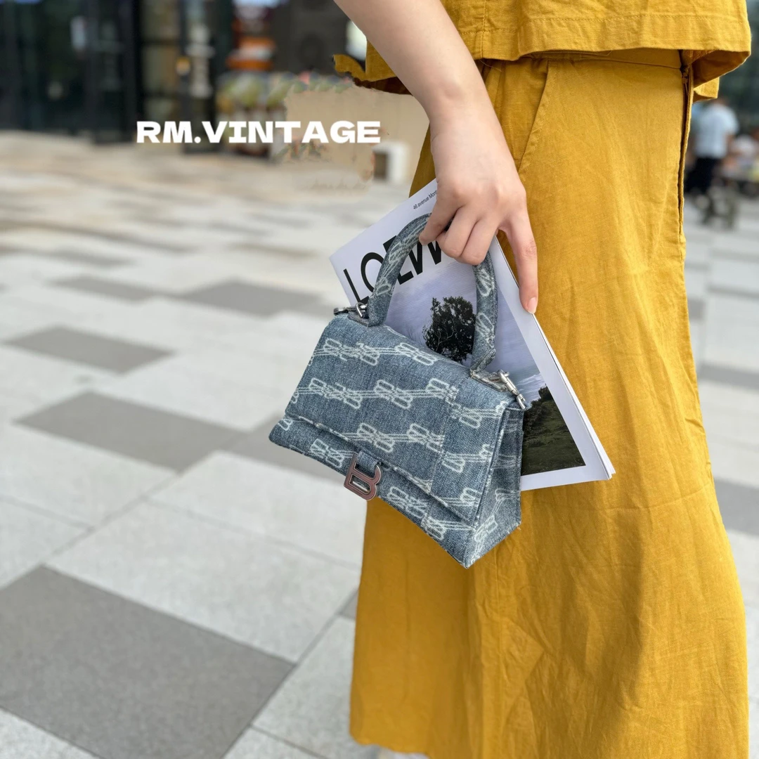 95新 Balenciaga/巴黎世家 入目 丹宁牛仔s沙漏单肩包 29354