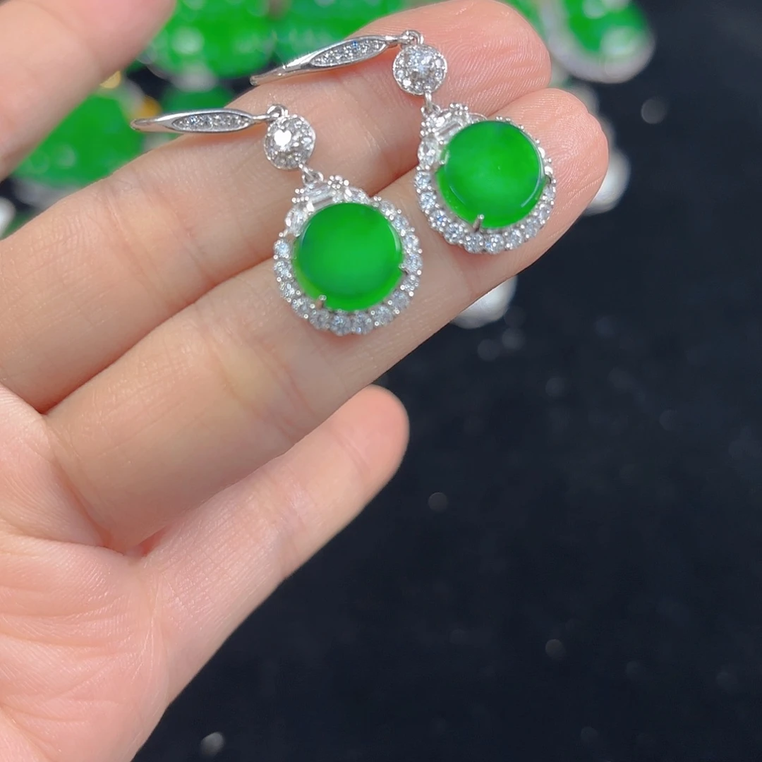 翡翠银S925镶嵌吊坠(不含链)