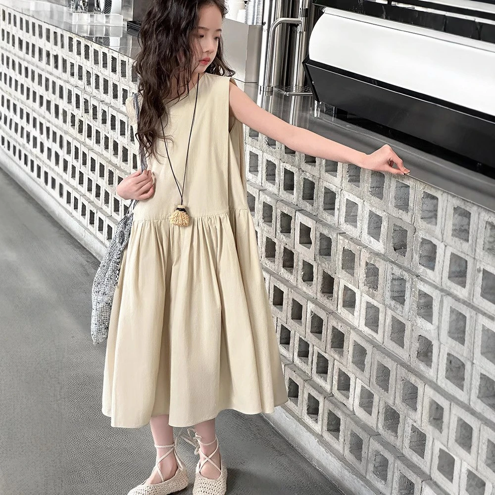 儿童2025新款夏装大女孩女童装裙子夏季背心吊带连衣裙宽松显瘦款