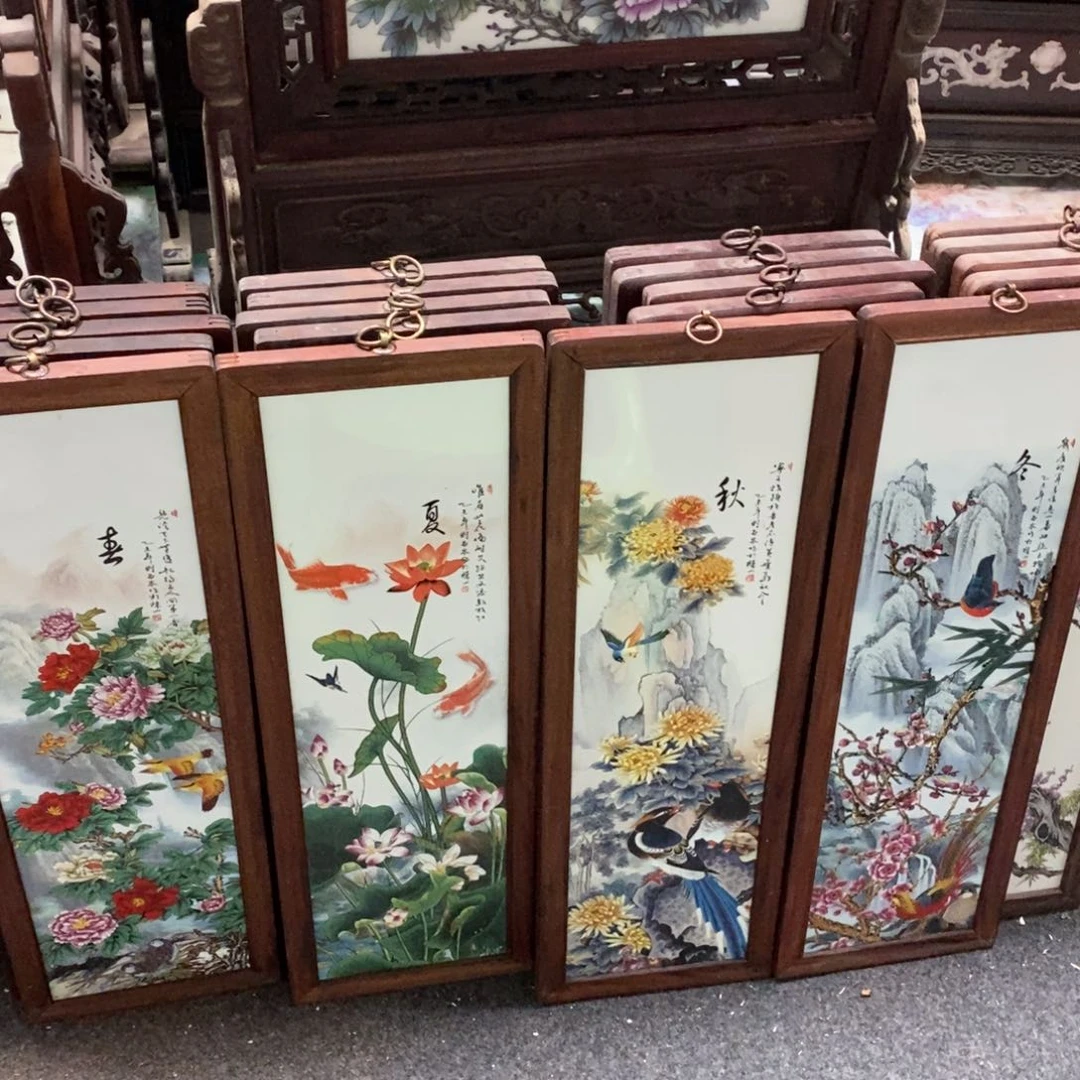 瓷片63*21.5*4景德镇瓷板画柴窑烧制