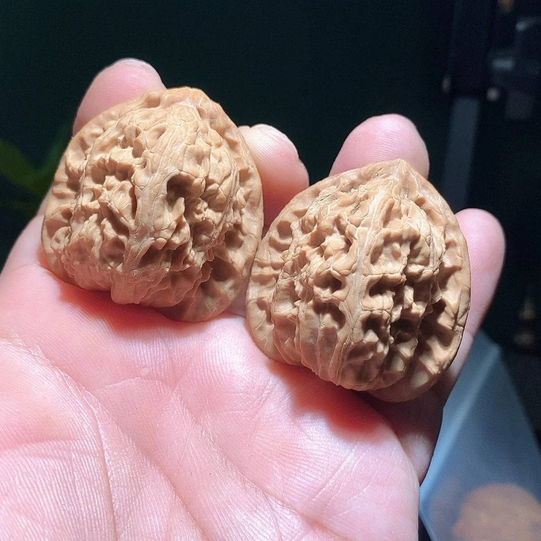 把件文玩核桃39三角白全品