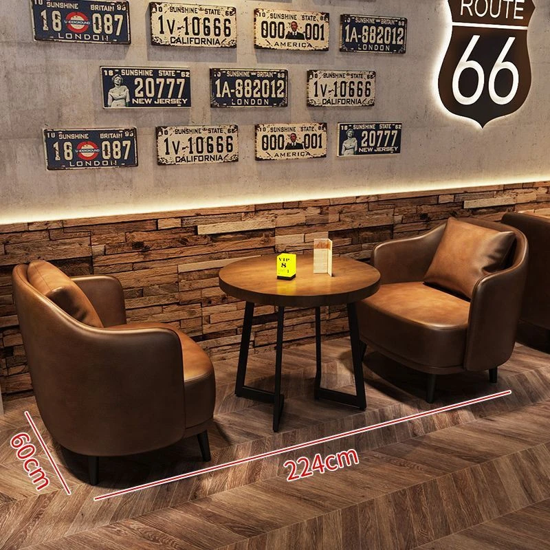 现代简约工业风酒吧卡座沙发咖啡厅烧烤店奶茶餐厅餐吧清吧小酒馆