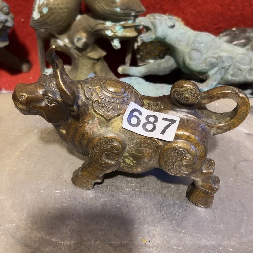 黄铜摆件，文房摆件